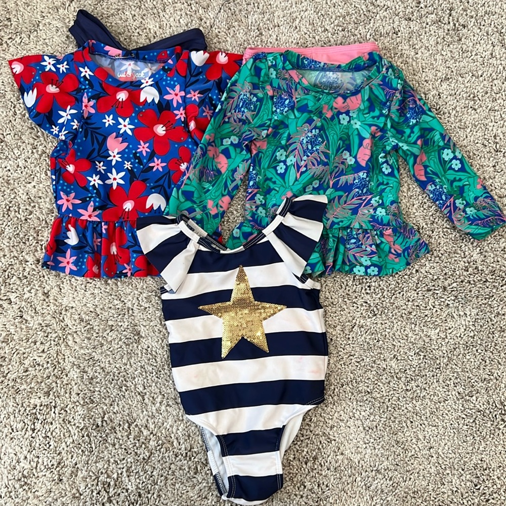 (3) Cat & Jack 18 month old swimsuits